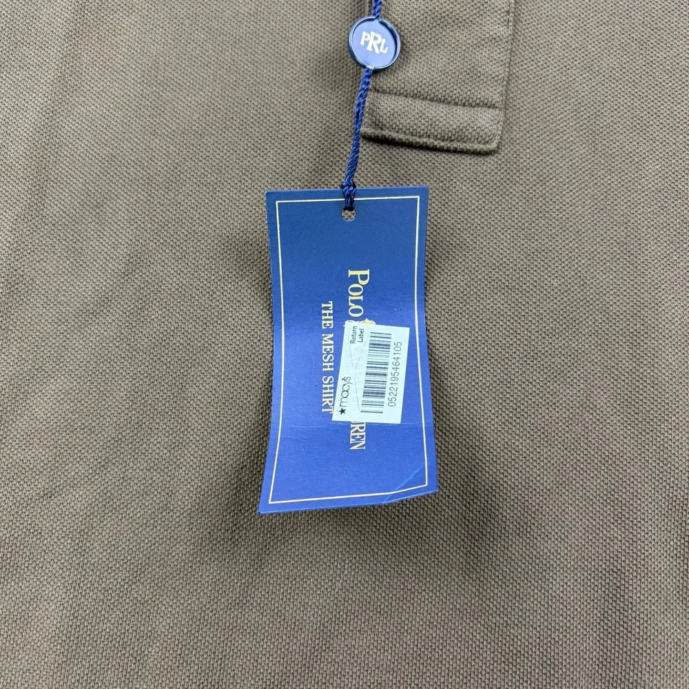 Polo Ralph Lauren The Mesh Shirt Mens 3XB Brown Short Sleeve Big Pony Polo